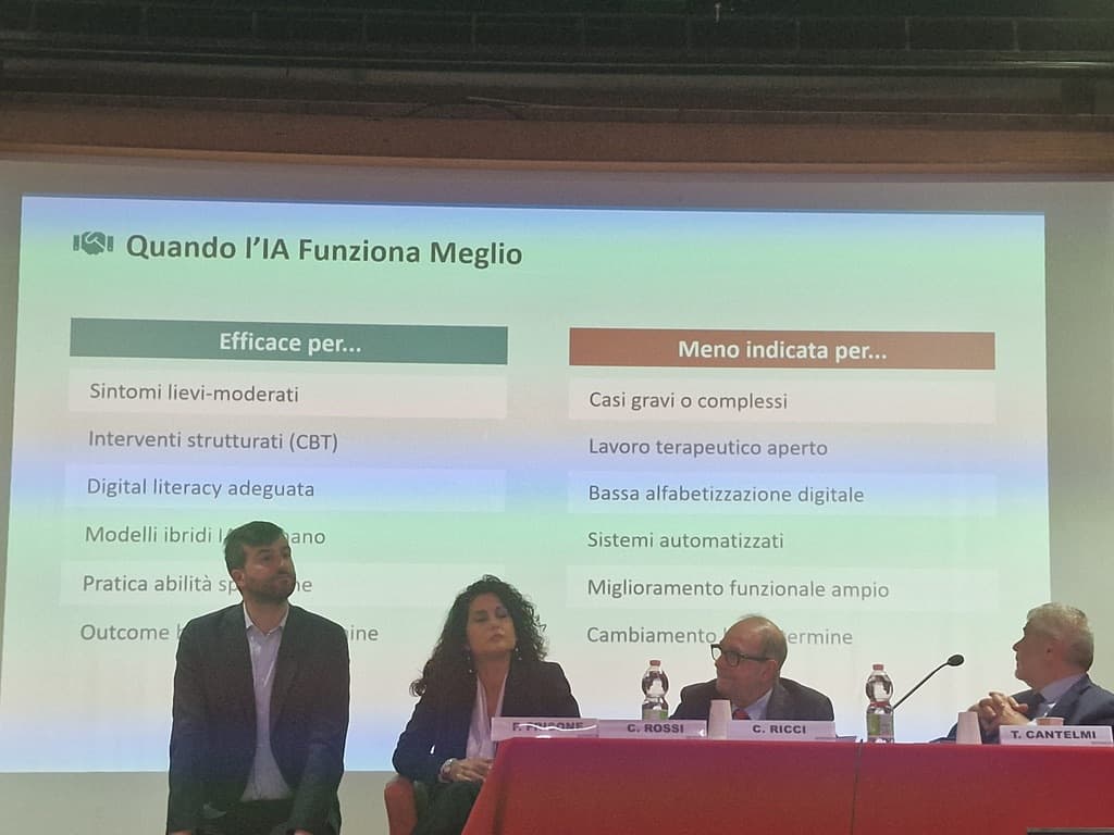Quando l'IA funziona meglio (e quando no) · tavolo dei relatori