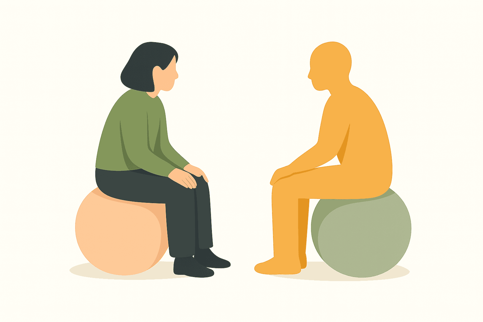 Convegno AI e Psicoterapia · due figure stilizzate sedute in dialogo